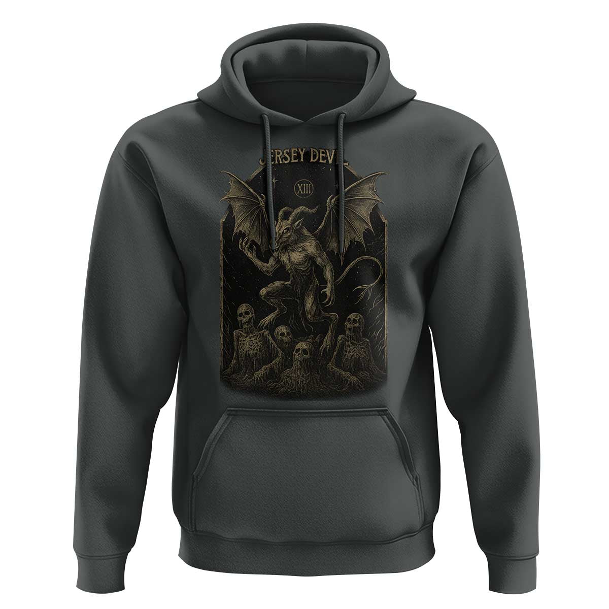 Jersey Devil Hoodie Vintage Weird Creepy Creature Leeds Devil - Wonder Print Shop
