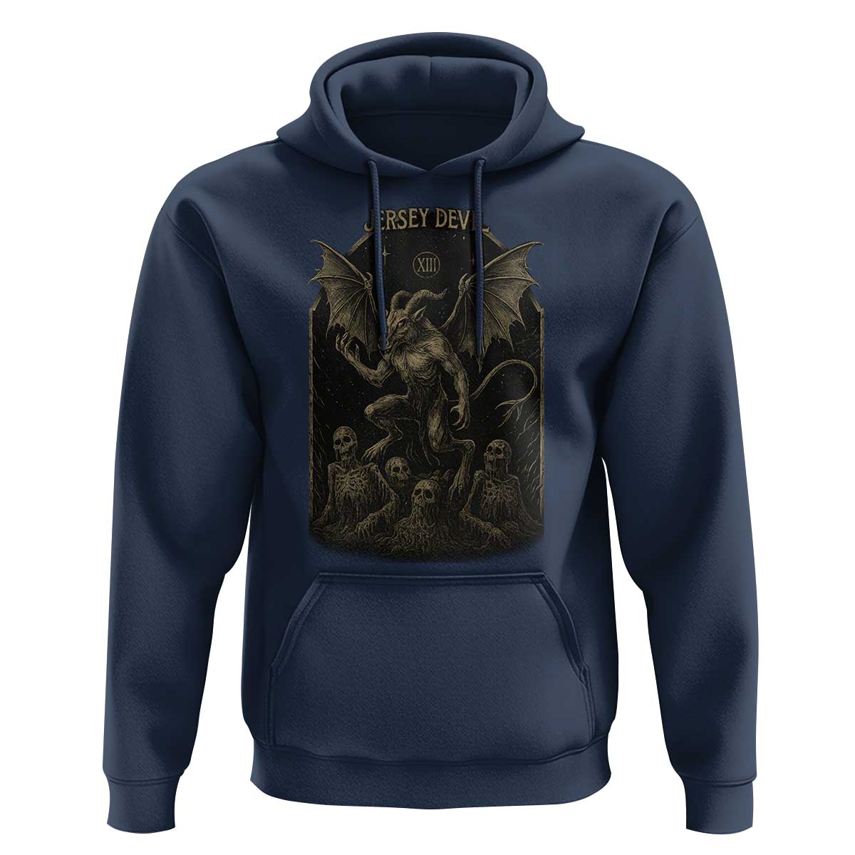 Jersey Devil Hoodie Vintage Weird Creepy Creature Leeds Devil - Wonder Print Shop