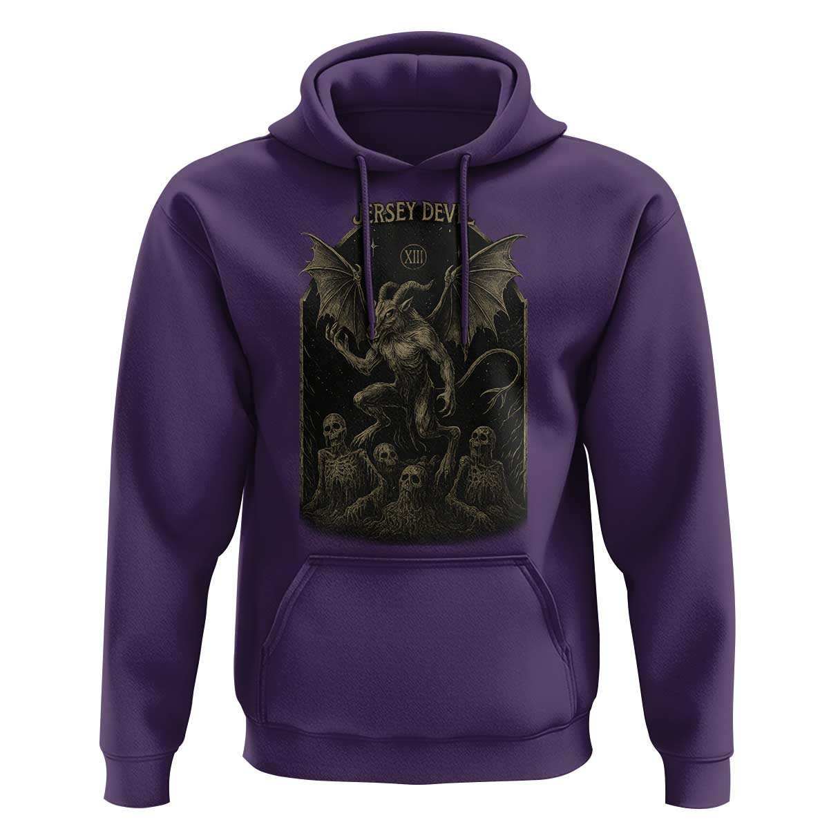 Jersey Devil Hoodie Vintage Weird Creepy Creature Leeds Devil - Wonder Print Shop