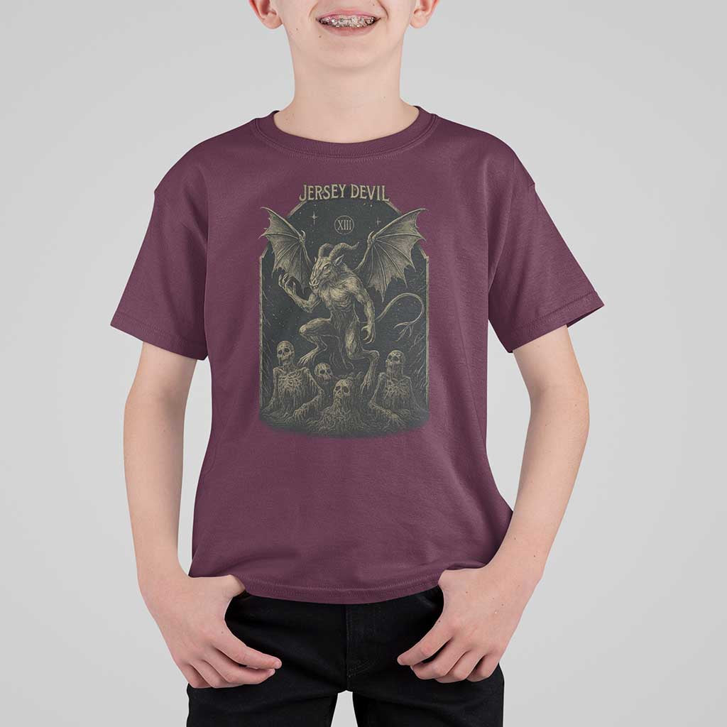 Jersey Devil T Shirt For Kid Vintage Weird Creepy Creature Leeds Devil - Wonder Print Shop