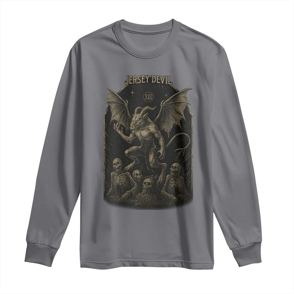 Jersey Devil Long Sleeve Shirt Vintage Weird Creepy Creature Leeds Devil - Wonder Print Shop