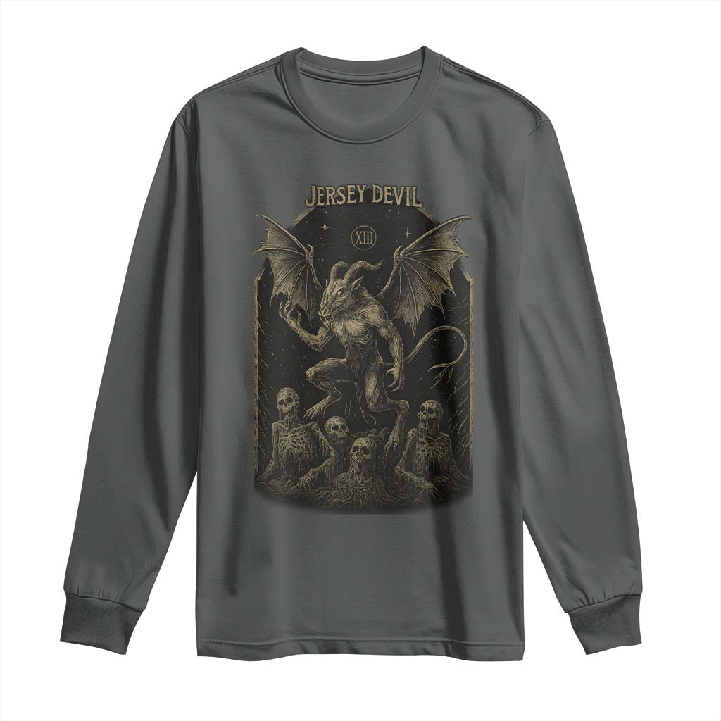 Jersey Devil Long Sleeve Shirt Vintage Weird Creepy Creature Leeds Devil - Wonder Print Shop