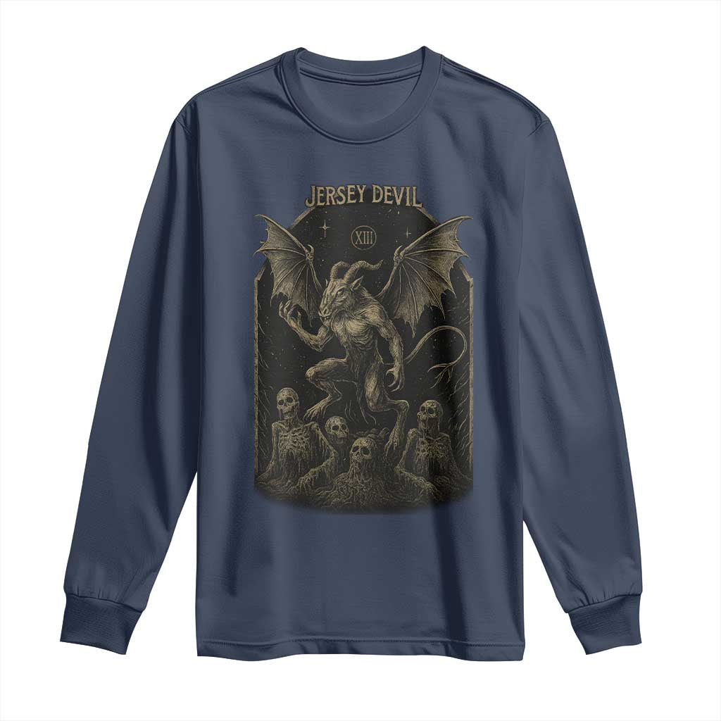Jersey Devil Long Sleeve Shirt Vintage Weird Creepy Creature Leeds Devil - Wonder Print Shop
