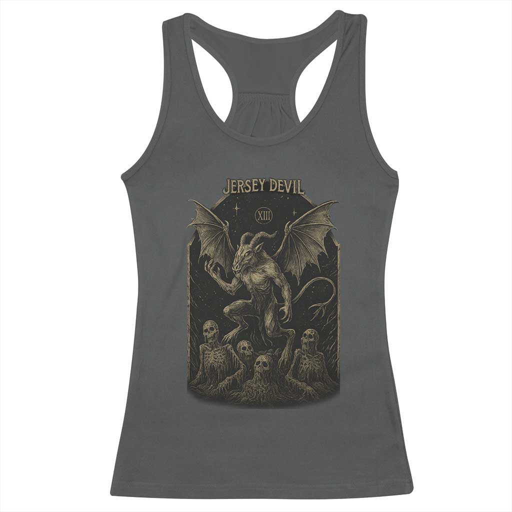 Jersey Devil Racerback Tank Top Vintage Weird Creepy Creature Leeds Devil - Wonder Print Shop