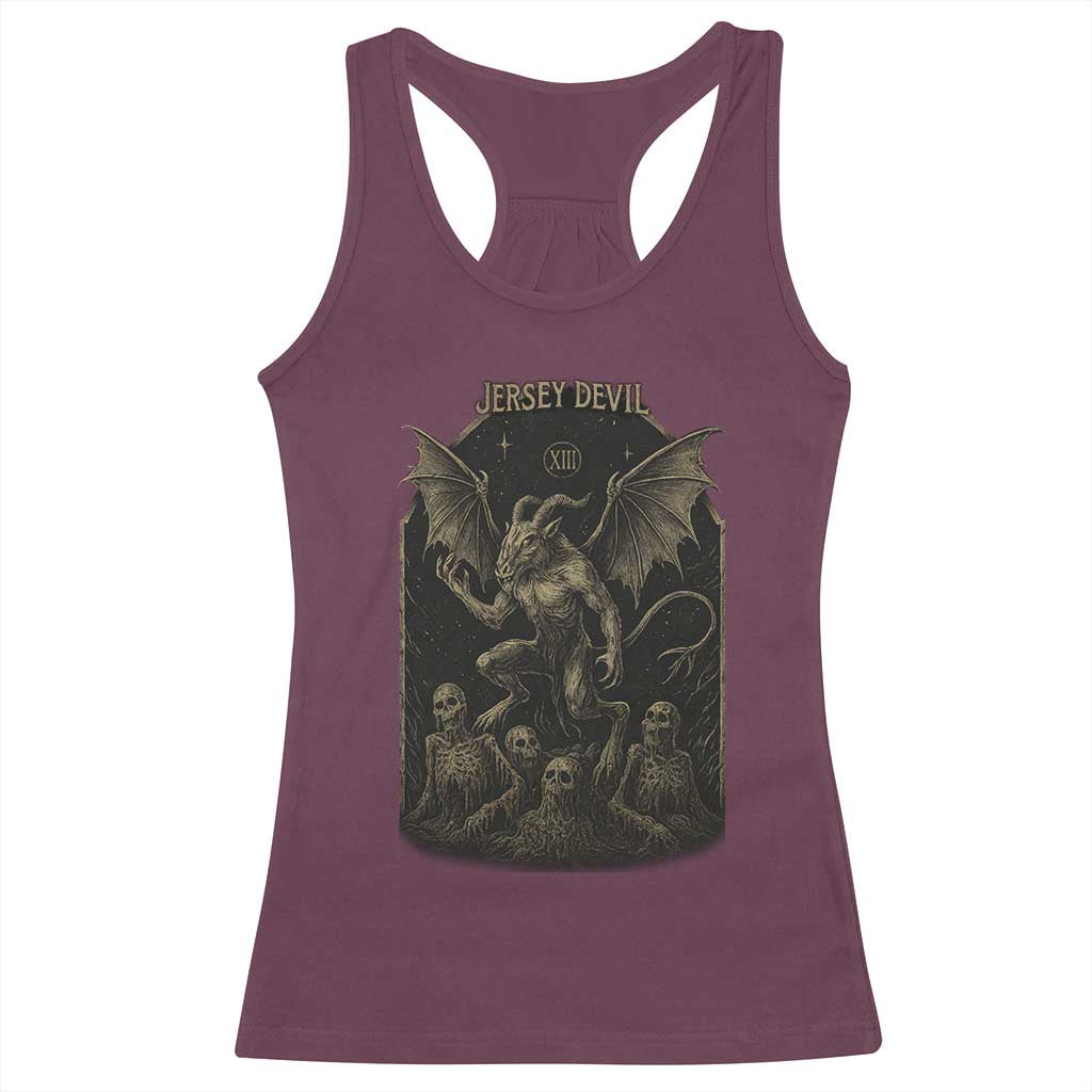 Jersey Devil Racerback Tank Top Vintage Weird Creepy Creature Leeds Devil - Wonder Print Shop