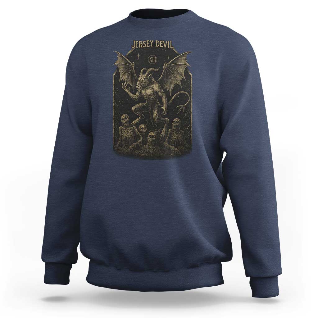 Jersey Devil Sweatshirt Vintage Weird Creepy Creature Leeds Devil - Wonder Print Shop