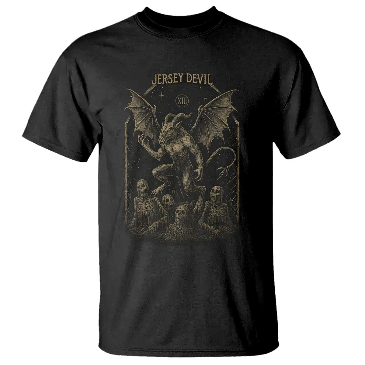 Jersey Devil T Shirt Vintage Weird Creepy Creature Leeds Devil - Wonder Print Shop