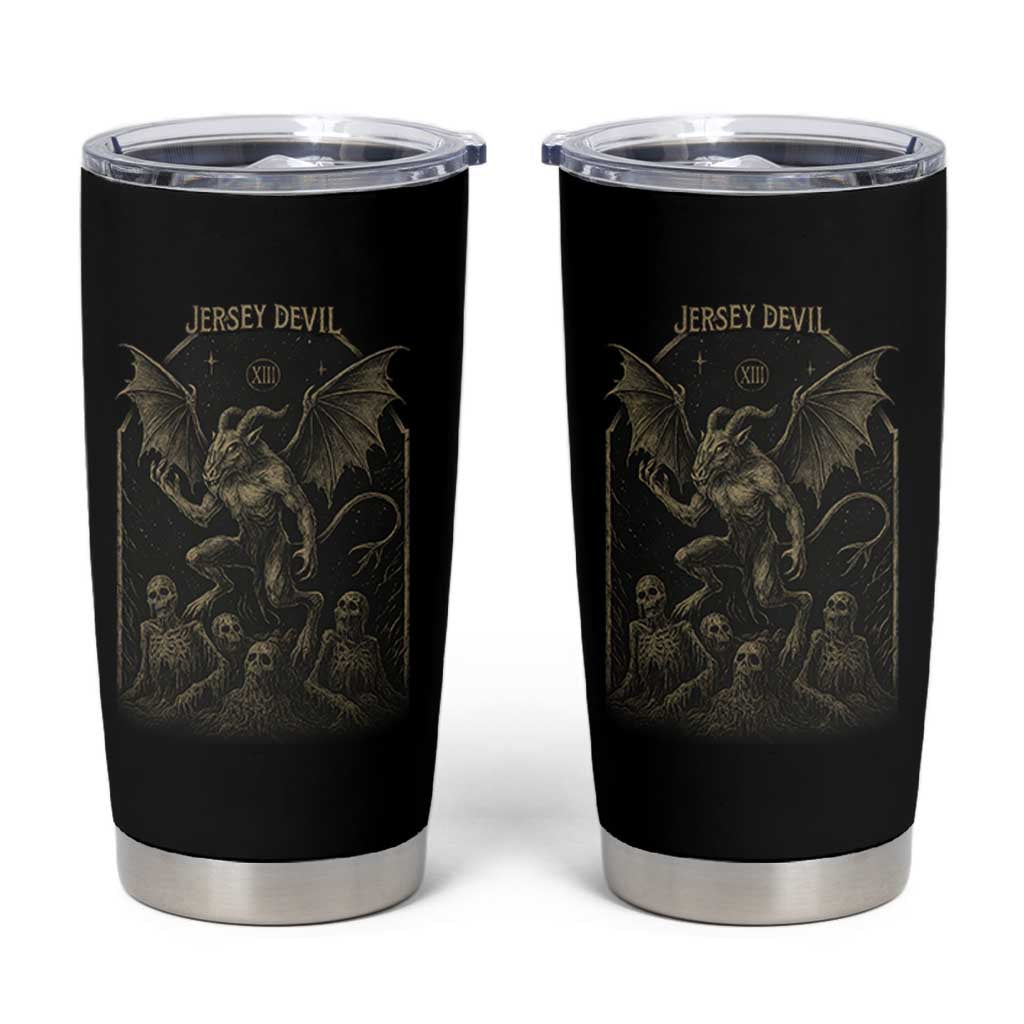 Jersey Devil Tumbler Cup Vintage Weird Creepy Creature Leeds Devil - Wonder Print Shop