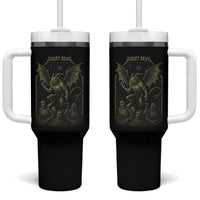 Jersey Devil Tumbler With Handle Vintage Weird Creepy Creature Leeds Devil - Wonder Print Shop