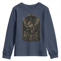 Jersey Devil Youth Sweatshirt Vintage Weird Creepy Creature Leeds Devil - Wonder Print Shop