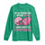 In October We Wear Pink Football Breast Cancer Awareness Long Sleeve Shirt Pink Ribbon Checkered Game Day - Wonder Print Shop
