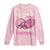 In October We Wear Pink Football Breast Cancer Awareness Long Sleeve Shirt Pink Ribbon Checkered Game Day - Wonder Print Shop