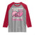 In October We Wear Pink Football Breast Cancer Awareness Raglan Shirt Pink Ribbon Checkered Game Day - Wonder Print Shop