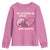 In October We Wear Pink Football Breast Cancer Awareness Youth Sweatshirt Pink Ribbon Checkered Game Day - Wonder Print Shop