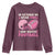In October We Wear Pink Football Breast Cancer Awareness Youth Sweatshirt Pink Ribbon Checkered Game Day - Wonder Print Shop