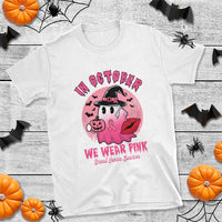 Breast Cancer Awareness T Shirt I'm A Survivor In October We Wear Pink Ghost Halloween Pink Ribbon Pumpkin - Wonder Print Shop