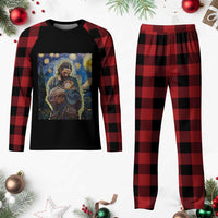 Funny Moo Deng Baby Pygmy Hippo Plaid Pajama Set Cute Zoo For Family Jesus Loves Moo Deng Van Gogh Starry Night - Wonder Print Shop