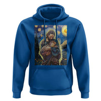 Funny Moo-Deng Baby Pygmy Hippo Hoodie Cute Zoo For Family Jesus Loves Moo Deng Van Gogh Starry Night
