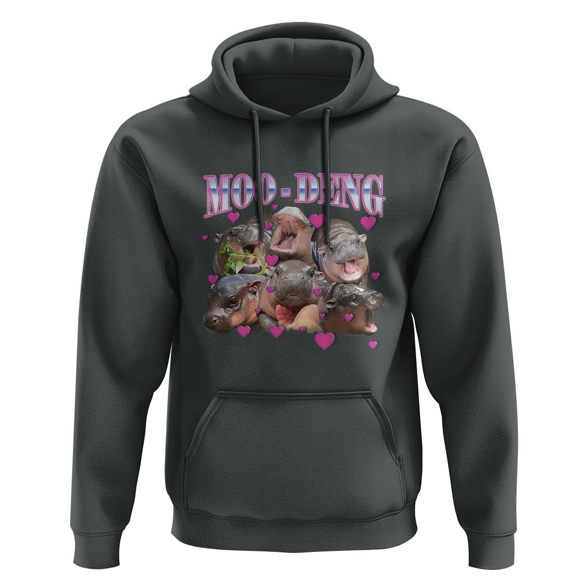 Funny Moo-Deng Baby Pygmy Hippo Hoodie Cute Zoo For Family