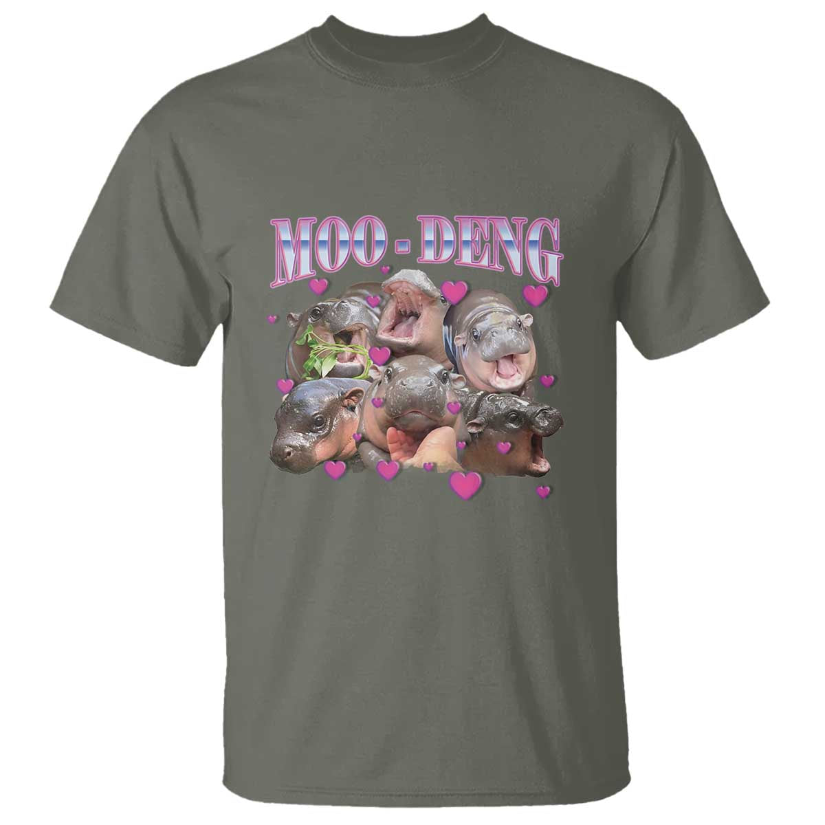 Funny Moo-Deng Baby Pygmy Hippo T Shirt Cute Zoo For Family - Wonder Print Shop