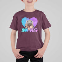 Funny Moo-Deng Baby Pygmy Hippo T Shirt For Kid Heart Shape Cute Zoo For Family - Wonder Print Shop