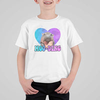 Funny Moo-Deng Baby Pygmy Hippo T Shirt For Kid Heart Shape Cute Zoo For Family - Wonder Print Shop