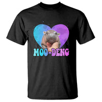 Funny Moo-Deng Baby Pygmy Hippo T Shirt Heart Shape Cute Zoo For Family - Wonder Print Shop