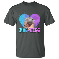 Funny Moo-Deng Baby Pygmy Hippo T Shirt Heart Shape Cute Zoo For Family - Wonder Print Shop