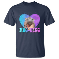 Funny Moo-Deng Baby Pygmy Hippo T Shirt Heart Shape Cute Zoo For Family - Wonder Print Shop