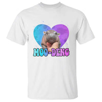 Funny Moo-Deng Baby Pygmy Hippo T Shirt Heart Shape Cute Zoo For Family - Wonder Print Shop
