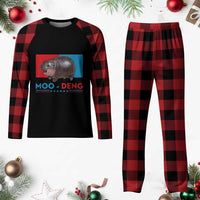 Funny Moo Deng Baby Pygmy Hippo Plaid Pajama Set Moo Deng for President 2024 Cute Zoo For Family - Wonder Print Shop