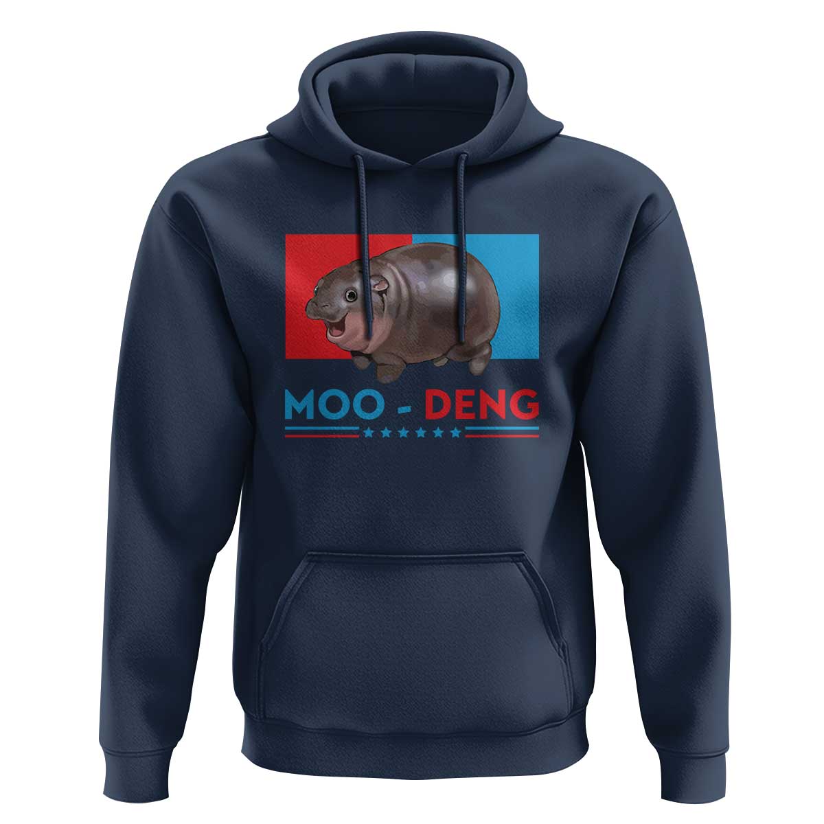 Funny Moo-Deng Baby Pygmy Hippo Hoodie Moo Deng for President 2024 Cute Zoo For Family