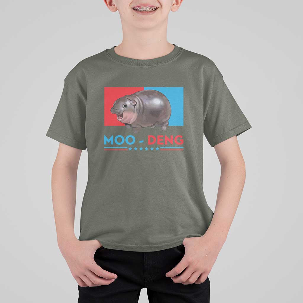 Funny Moo-Deng Baby Pygmy Hippo T Shirt For Kid Moo Deng for President 2024 Cute Zoo For Family - Wonder Print Shop