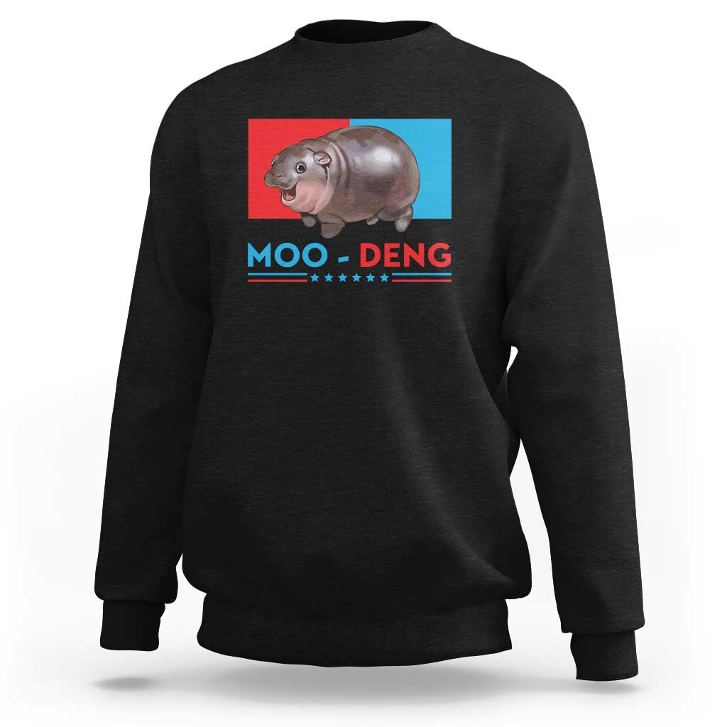 Funny Moo-Deng Baby Pygmy Hippo Sweatshirt Moo Deng for President 2024 Cute Zoo For Family - Wonder Print Shop