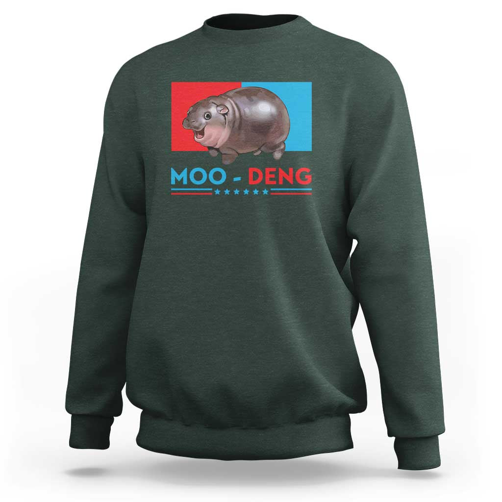 Funny Moo-Deng Baby Pygmy Hippo Sweatshirt Moo Deng for President 2024 Cute Zoo For Family - Wonder Print Shop