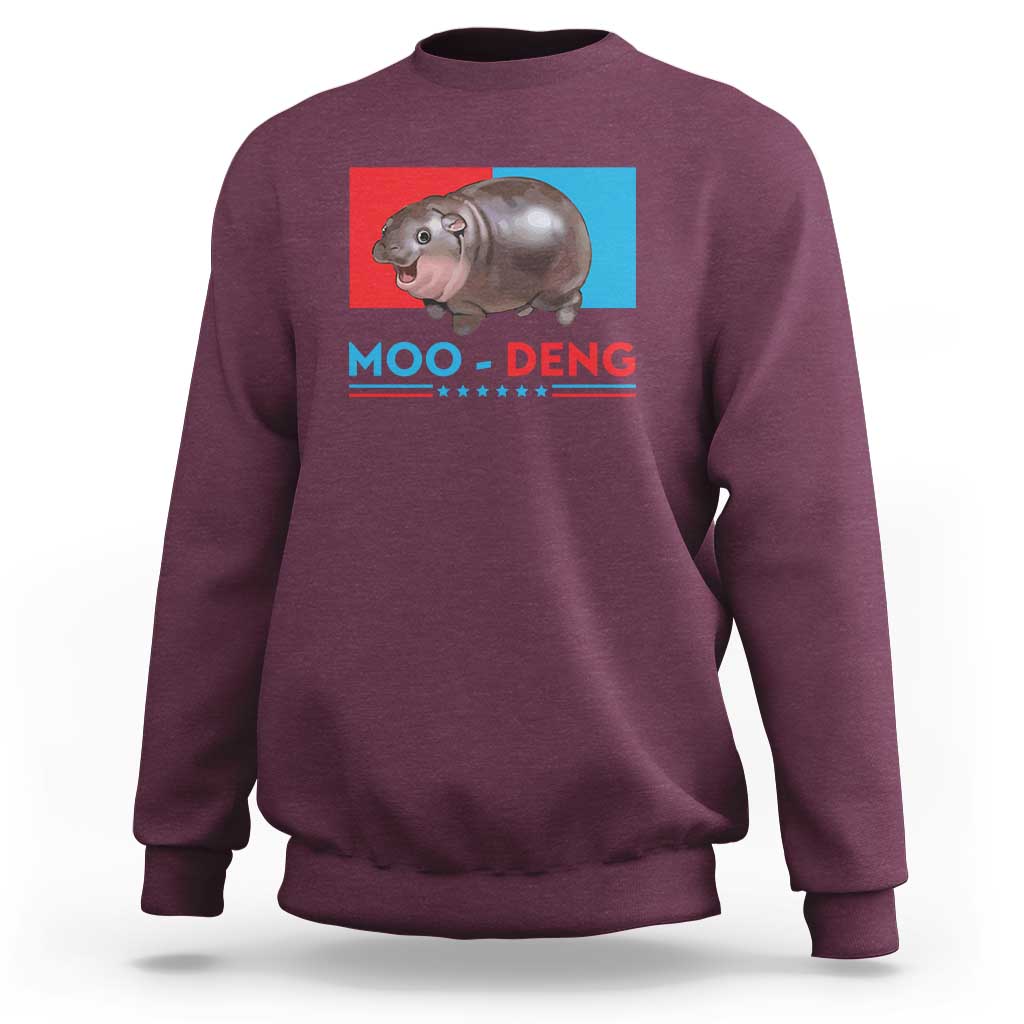 Funny Moo-Deng Baby Pygmy Hippo Sweatshirt Moo Deng for President 2024 Cute Zoo For Family - Wonder Print Shop