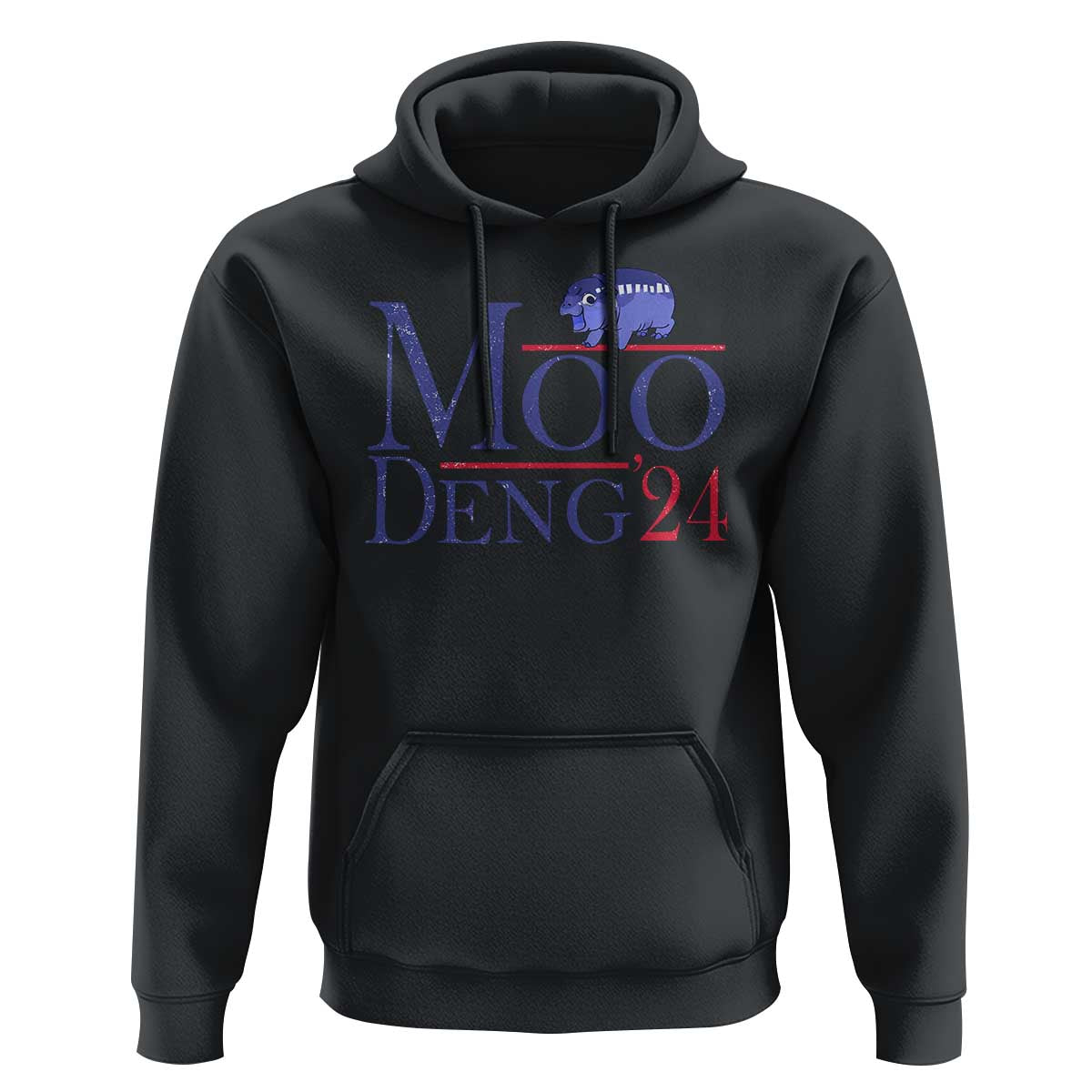 Moo-Deng for President Election 2024 Hoodie Funny Baby Hippo Meme Cute Zoo For Family