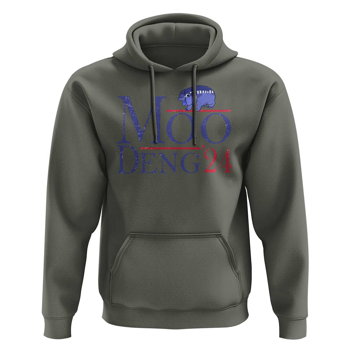 Moo-Deng for President Election 2024 Hoodie Funny Baby Hippo Meme Cute Zoo For Family