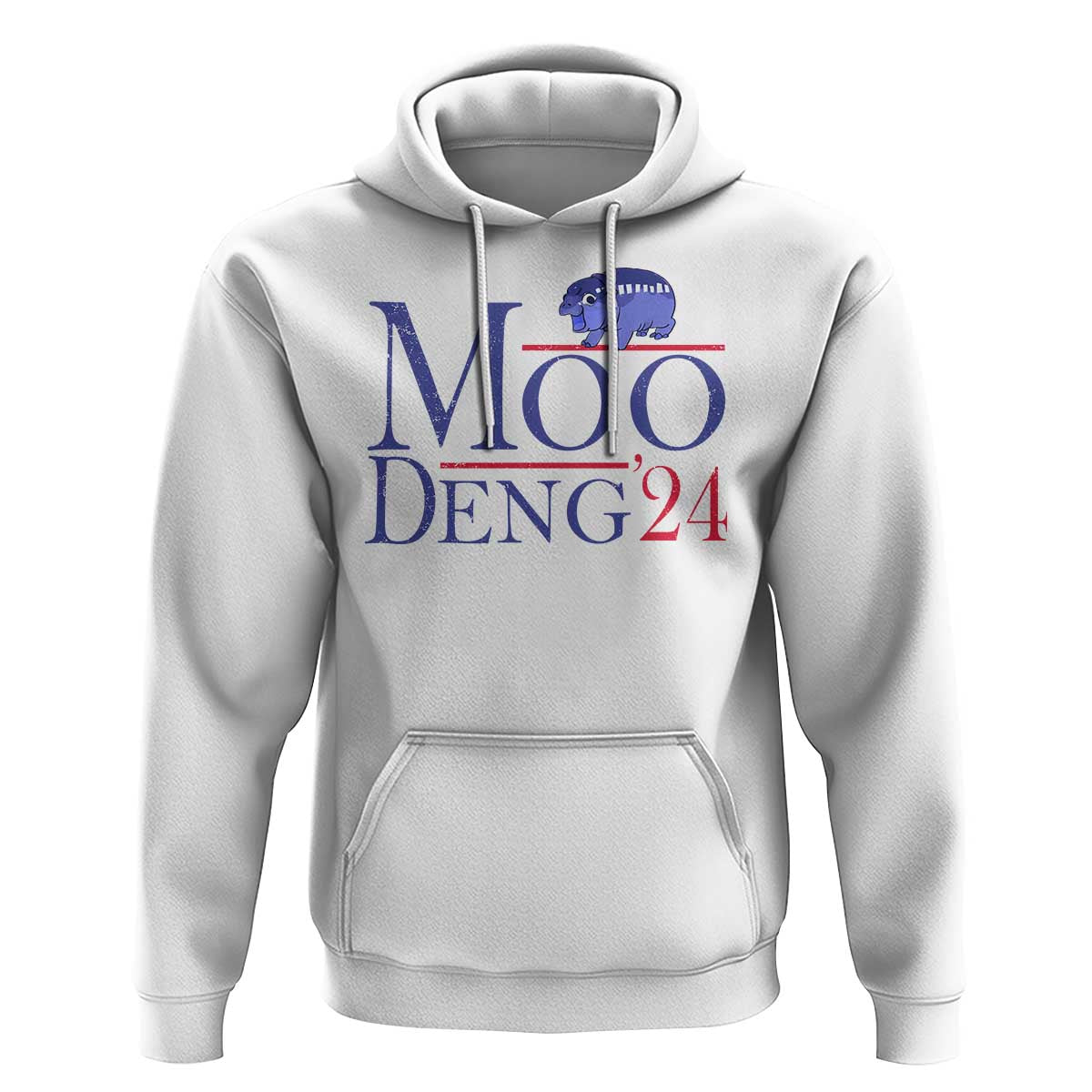 Moo-Deng for President Election 2024 Hoodie Funny Baby Hippo Meme Cute Zoo For Family