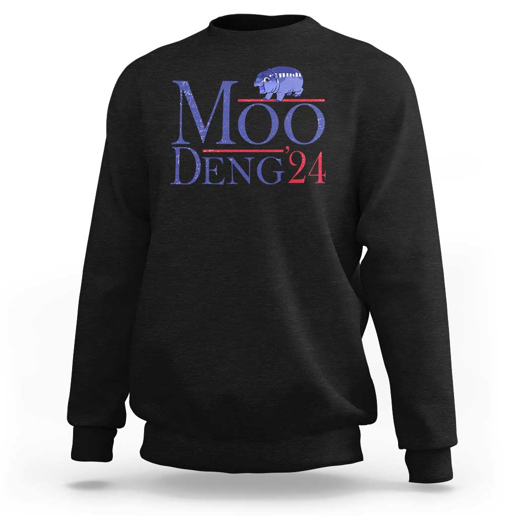 Moo-Deng for President Election 2024 Sweatshirt Funny Baby Hippo Meme Cute Zoo For Family - Wonder Print Shop