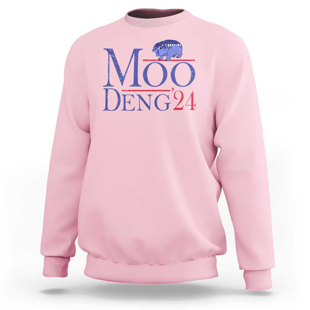 Moo-Deng for President Election 2024 Sweatshirt Funny Baby Hippo Meme Cute Zoo For Family - Wonder Print Shop