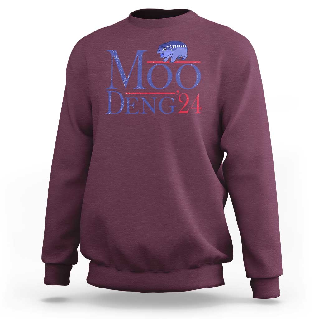Moo-Deng for President Election 2024 Sweatshirt Funny Baby Hippo Meme Cute Zoo For Family - Wonder Print Shop