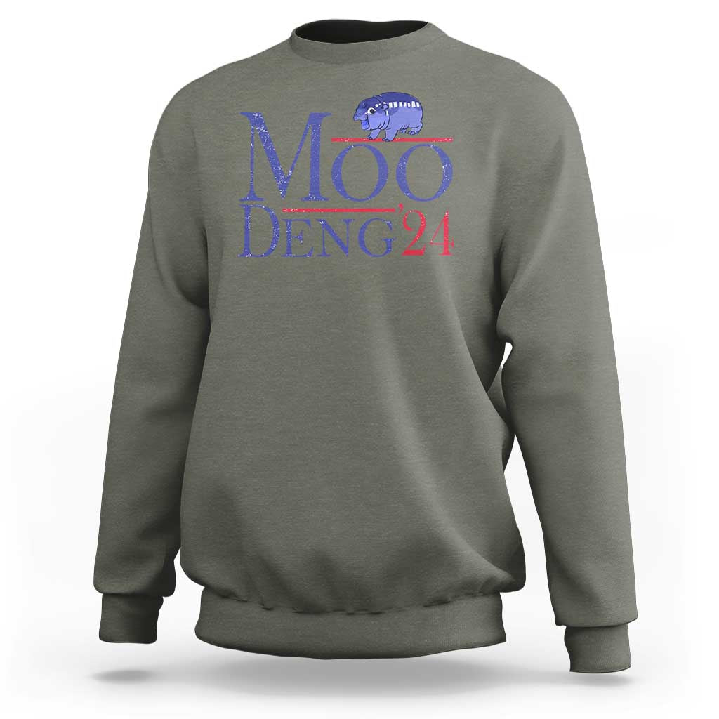 Moo-Deng for President Election 2024 Sweatshirt Funny Baby Hippo Meme Cute Zoo For Family - Wonder Print Shop