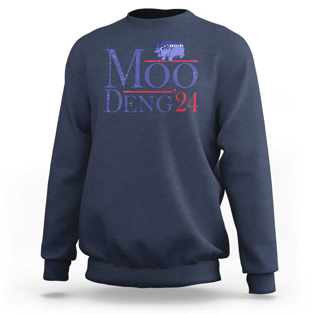 Moo-Deng for President Election 2024 Sweatshirt Funny Baby Hippo Meme Cute Zoo For Family - Wonder Print Shop