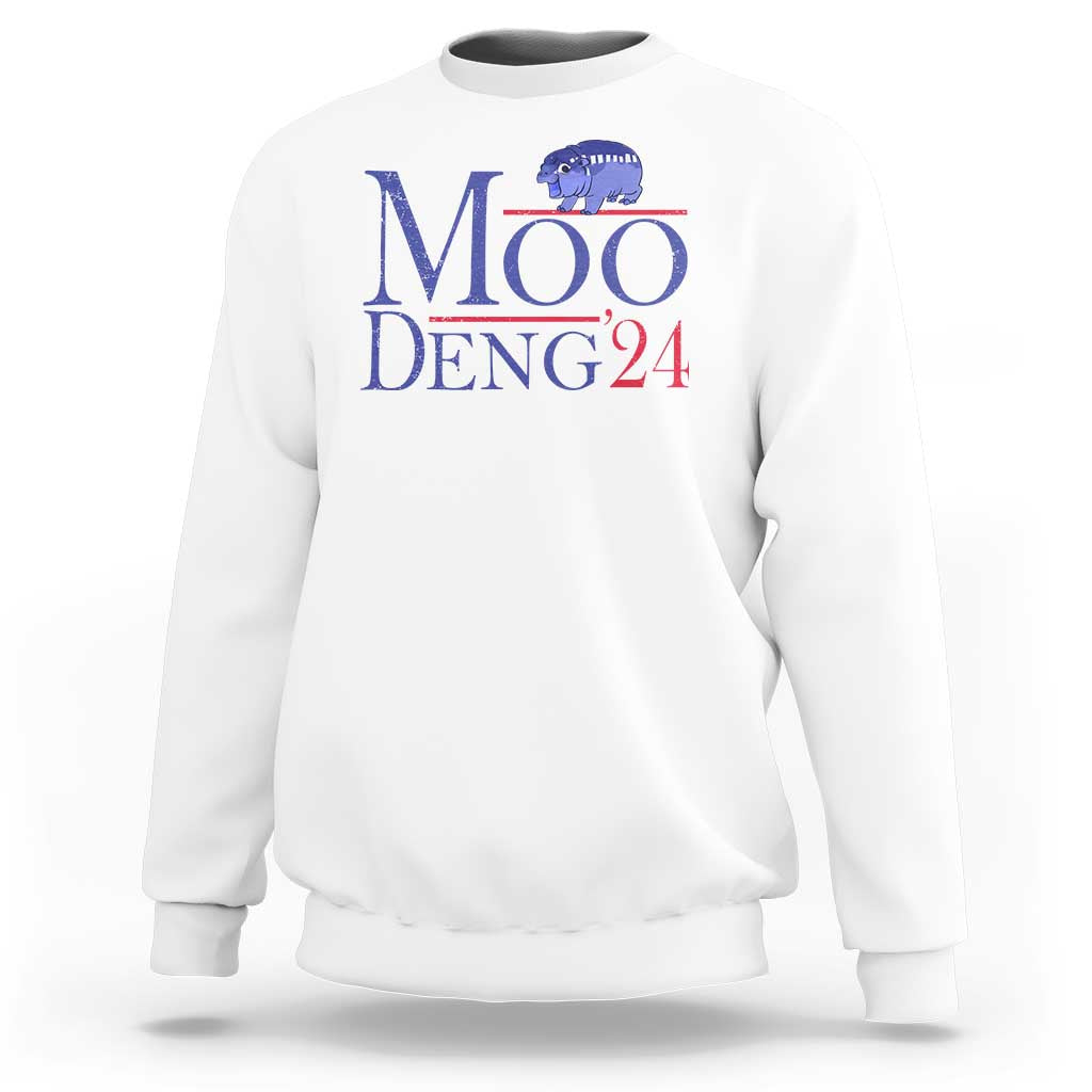 Moo-Deng for President Election 2024 Sweatshirt Funny Baby Hippo Meme Cute Zoo For Family - Wonder Print Shop