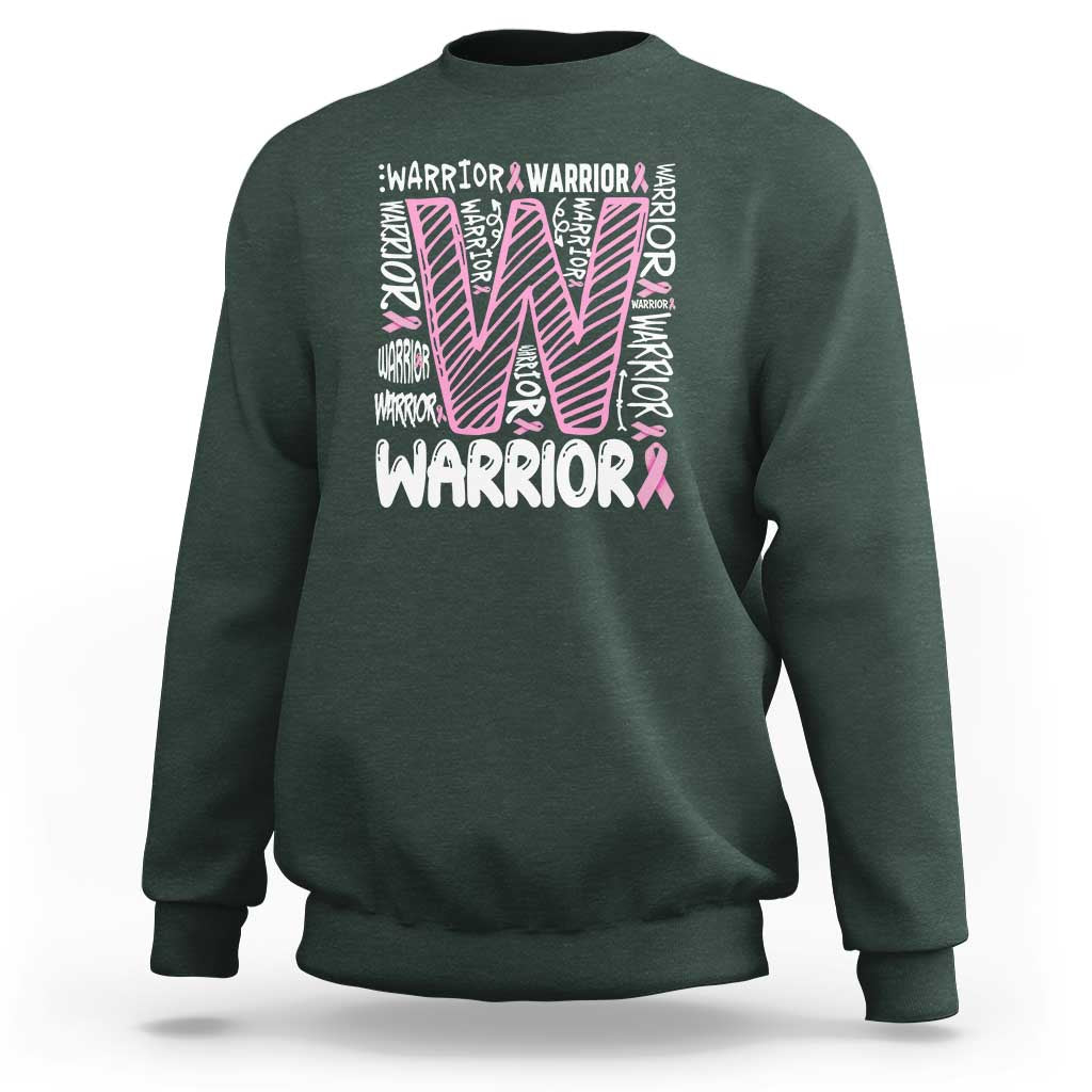 Breast Cancer Awareness In October We Wear Pink Sweatshirt Pink Ribbon Warriors Team - Wonder Print Shop