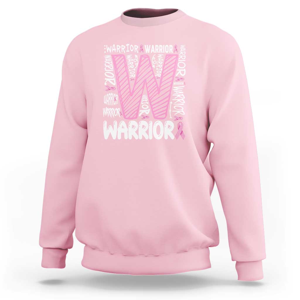 Breast Cancer Awareness In October We Wear Pink Sweatshirt Pink Ribbon Warriors Team - Wonder Print Shop