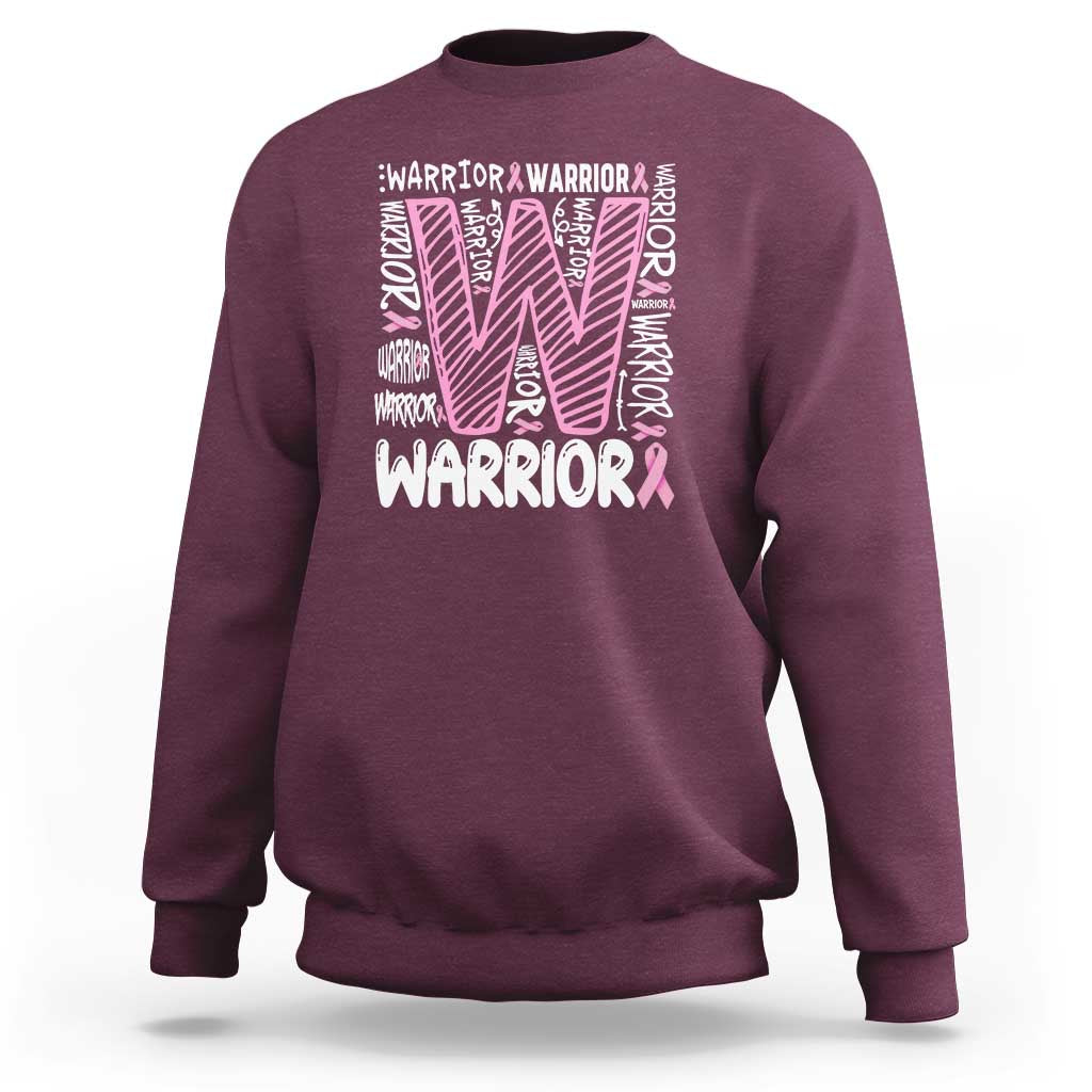 Breast Cancer Awareness In October We Wear Pink Sweatshirt Pink Ribbon Warriors Team - Wonder Print Shop