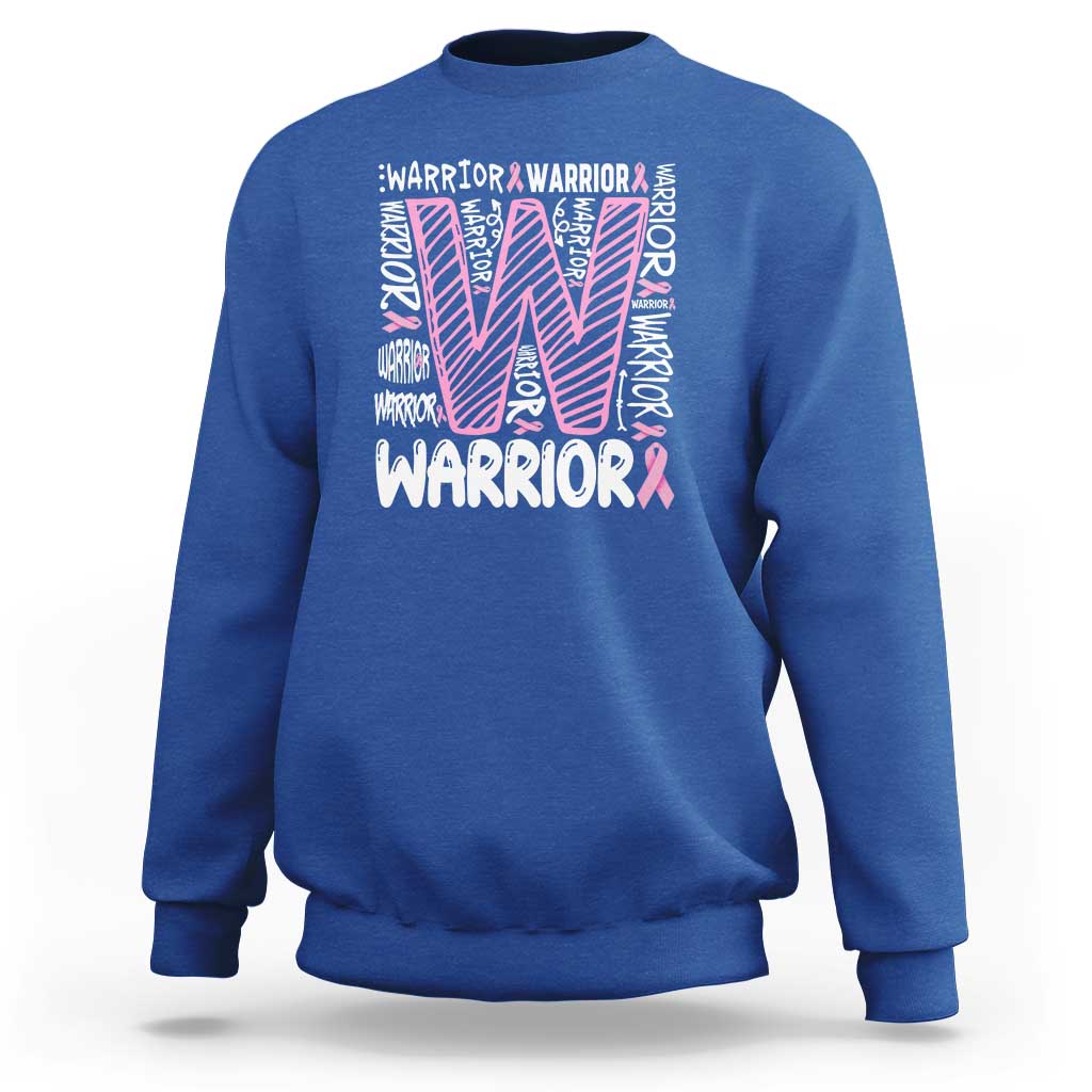 Breast Cancer Awareness In October We Wear Pink Sweatshirt Pink Ribbon Warriors Team - Wonder Print Shop