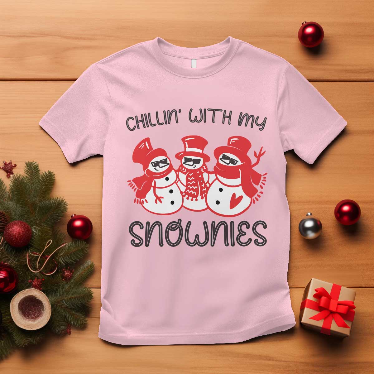 Snowman Christmas T Shirt Chillin With My Snowmies Ugly Gift TS10